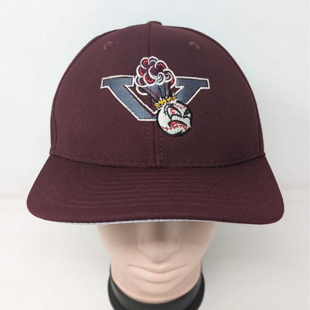 Vtg Salem-Keizer Volcanoes Minor League Baseball Snapback Hat MiLB Burgundy Cap
